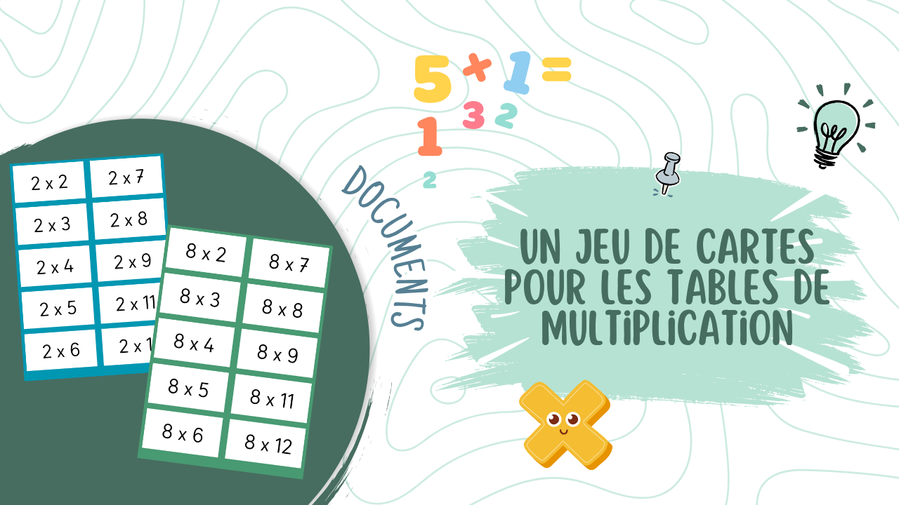 Des cartes pour mémoriser les tables de multiplication